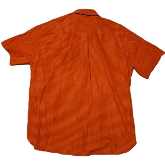 Tommy Hilfiger Men’s XL Orange Cotton Check Short Sleeve Button-Down Shirt - Picture 6 of 6